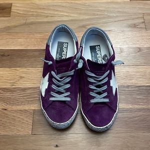 GOLDEN GOOSE SUPERSTAR SNEAKERS. Purple Suede. Size 36